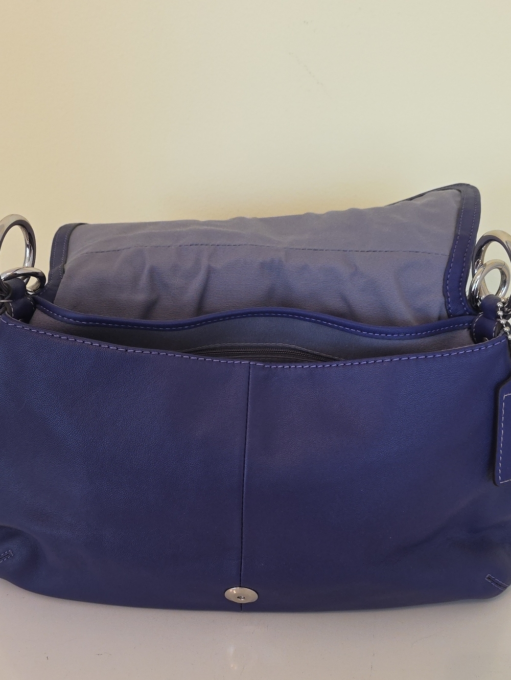 Coach Purple Soho Pleated Flap / Hampton-style Shoulder Bag F17217 - Picture 6 of 8